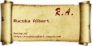 Rucska Albert névjegykártya