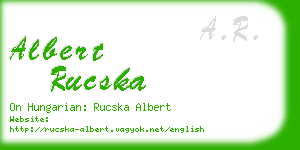 albert rucska business card